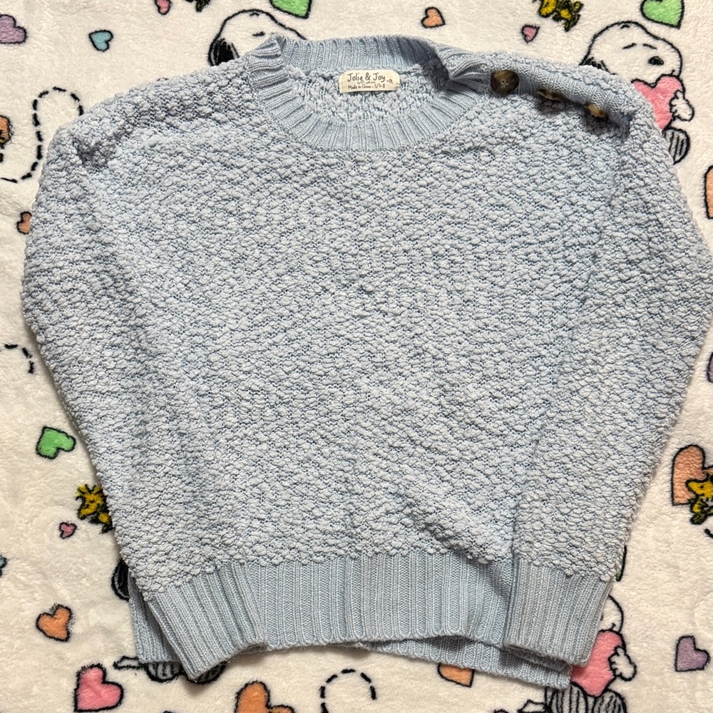 Sky Blue Textured Kids Sweater